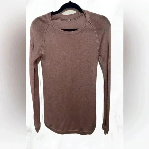 Lululemon Sunshine Coast Knit Pullover heathered mink berry sweater 4 - Picture 2 of 4